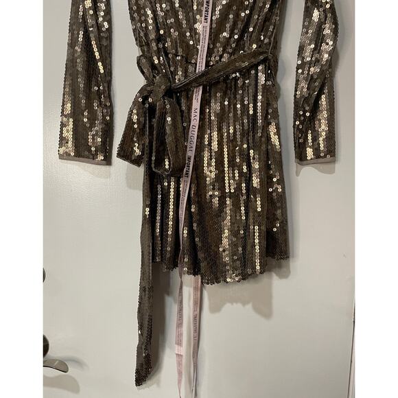 Mac Duggal Sequin Embellished Long Sleeve High Neck Mini Dress 10789 size 4 NWT - Picture 5 of 15